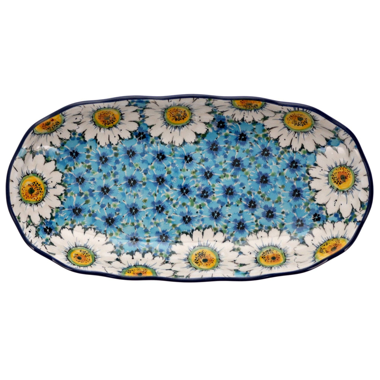 Pattern Regal Daisies - Blue (U4736)