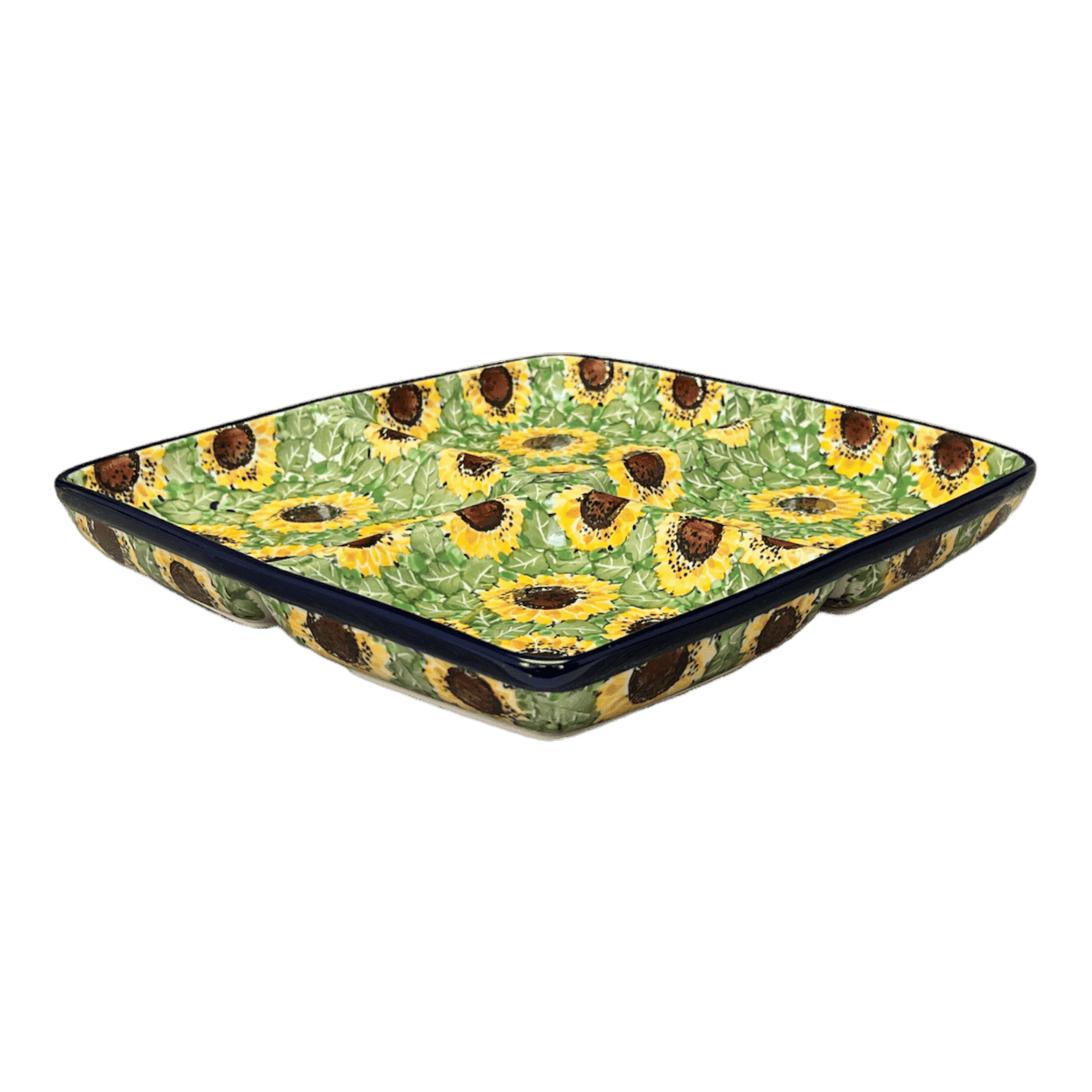 Divided Square Dish, 9.75", CA (AB40)