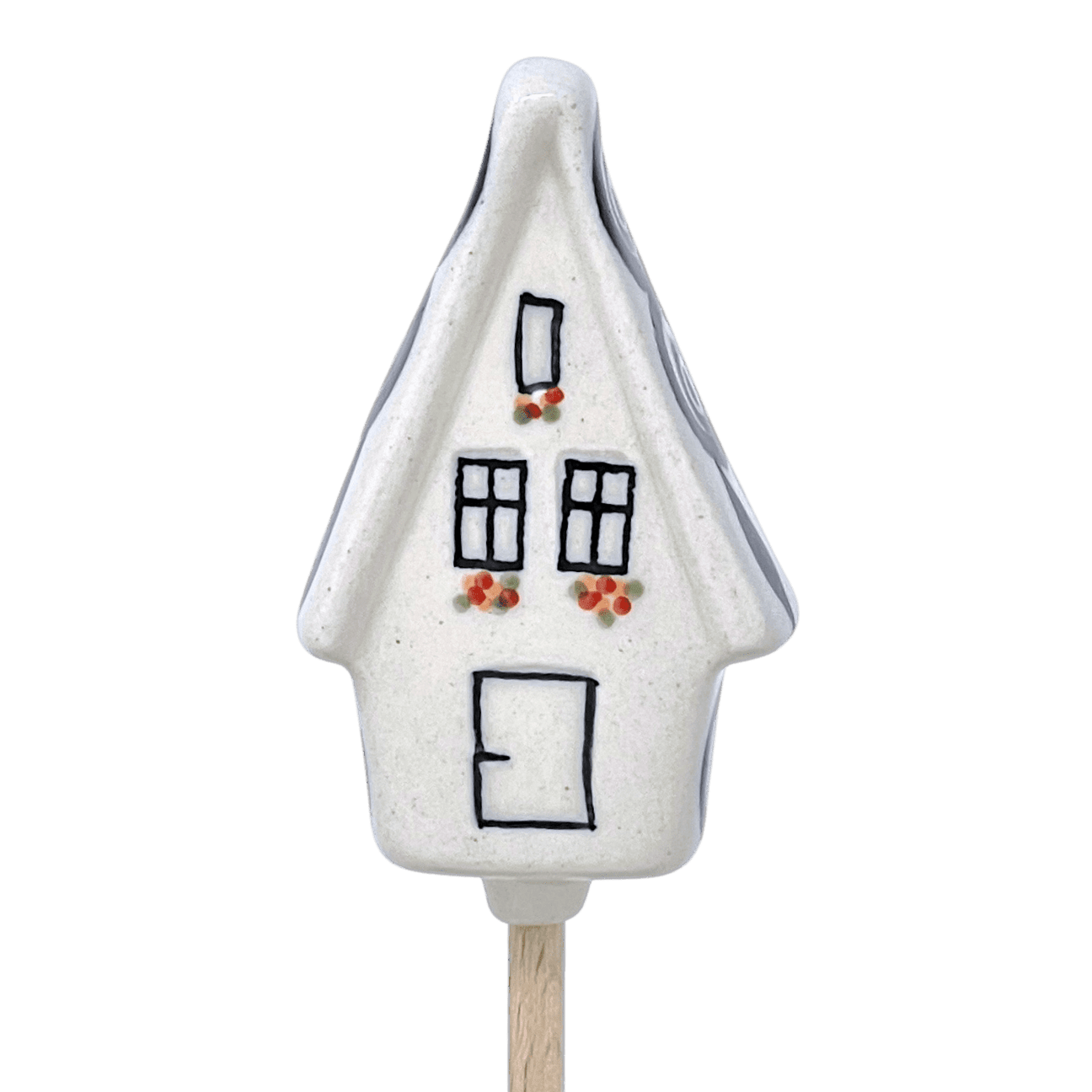 Ornament, Plant Stake, House, 2", Manufaktura (O066)