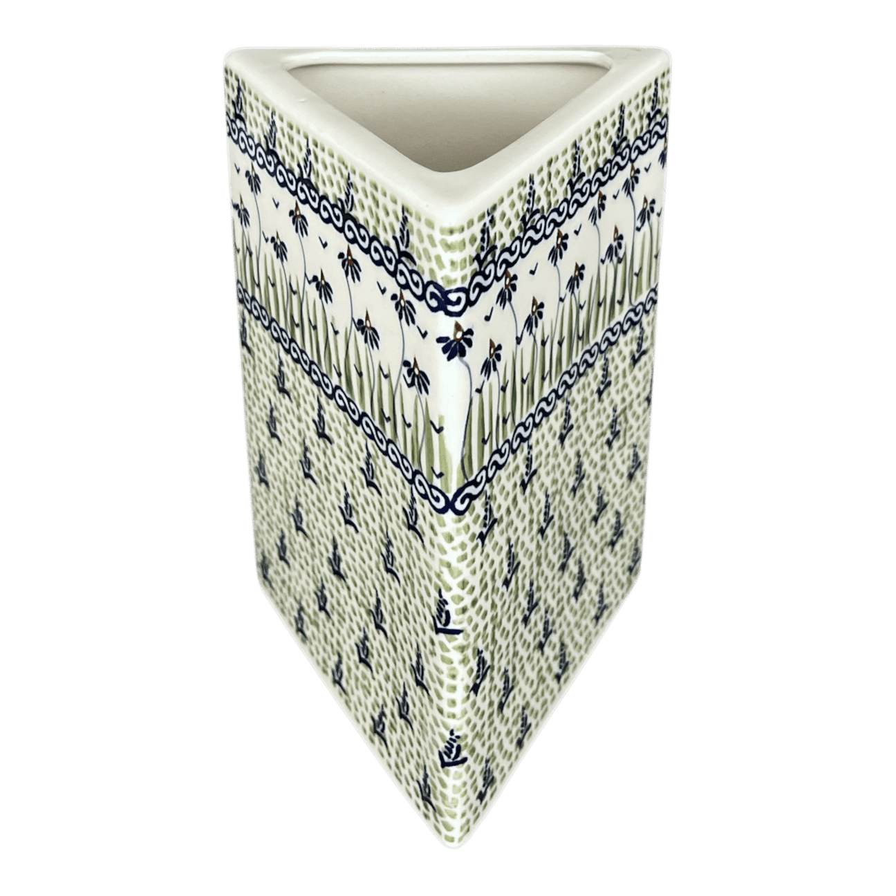 Vase, Triangular, 8" x 4.75", Manufaktura (W027)
