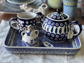 Polish Pottery Little Lemon Lady (Blue Canopy) | B002U-IS04 Additional Image at PolishPotteryOutlet.com