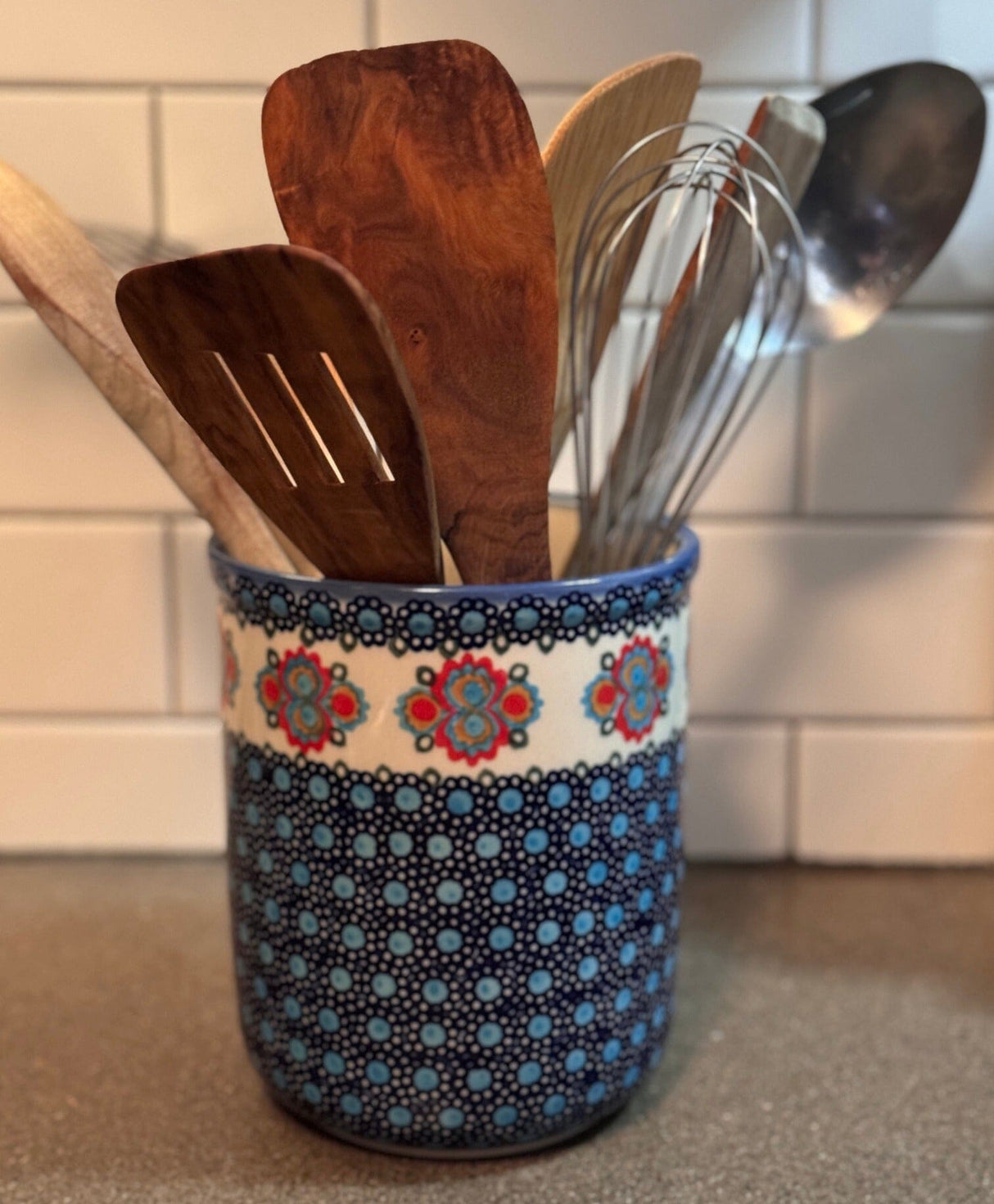 Utensil Holder, 6.5" in "Hello Dotty" by Andy | NDA73-A64