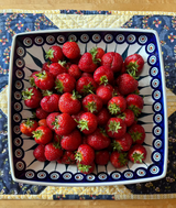 Bowl, Square, Nut, Large, 10.5" in "Peacock Dot" by Manufaktura | M121U-54K
