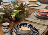 Plate, Round, Dessert, 7.25" in "Pink Poinsettia" by Manufaktura | T131S-PS14