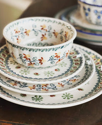 A picture of a Polish Pottery 5.5" Bowl (Spring Morning) | M083S-LZ as shown at PolishPotteryOutlet.com/products/55-bowls-spring-morning