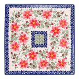 Plate, Square, Dessert, 7" in "Pink Poinsettia" by Manufaktura | T158S-PS14
