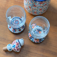 A picture of a Polish Pottery 12 oz. Glass (Fall Wildflowers) | NDA329-23 as shown at PolishPotteryOutlet.com/products/12-oz-glass-fall-wildflowers-nda329-23