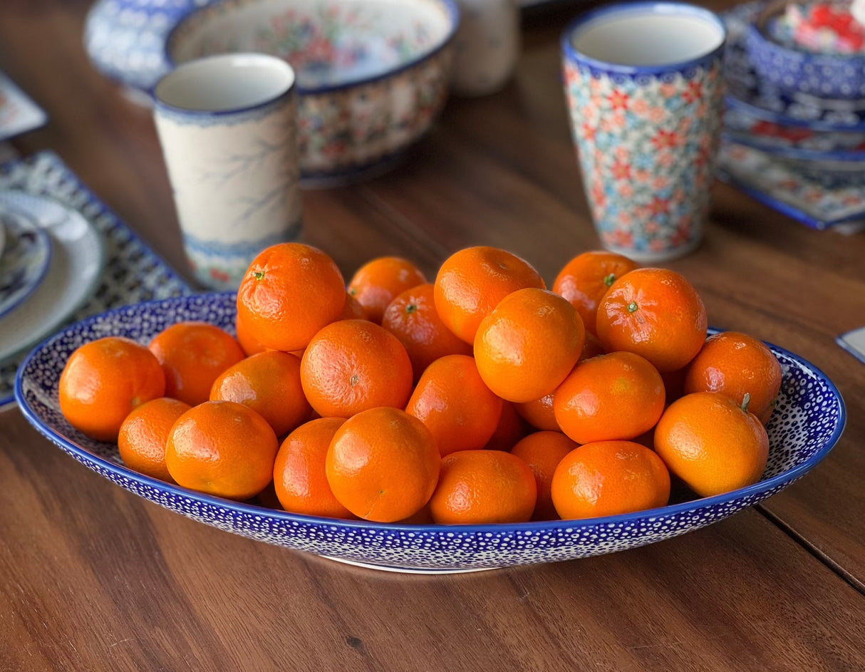 Bowl, Oblong, Serving, Large, 15.75" x 8.25" in "Floral Chain" by Manufaktura | M168T-EO37