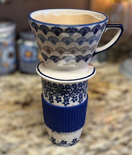 Pour Over, Coffee Dripper, 4.25" in "Mosaic Winter" by Manufaktura | F127T-PS17