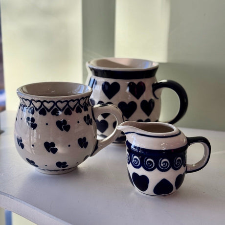 Creamer, Individual, 2.5 oz in "Swirling Hearts" by Zaklady | Y1145-D467