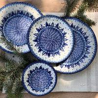 A picture of a Polish Pottery CA Soup Plate (Winter Skies) | A014-2826X as shown at PolishPotteryOutlet.com/products/9-25-soup-pasta-plate-winter-skies-a014-2826x