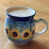 Mug, Belly Mug, 16 oz Large in "Sunflowers" by Ceramika Artystyczna | A073-U4739