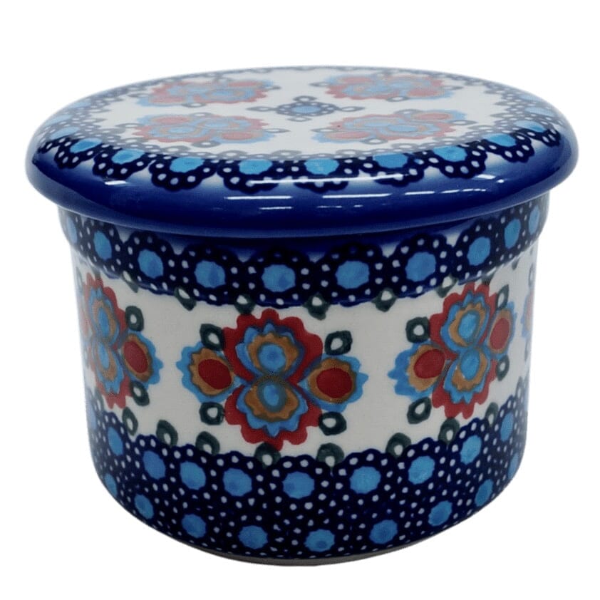 Butter Crock, 3.25" x 4.25" in "Polish Bouquet" by Andy | NDA344-82
