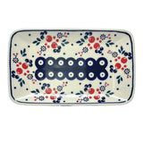 Tray, Rectangular, 8.25" x 5" in "Berry Dot" by Manufaktura | P201T-BL04