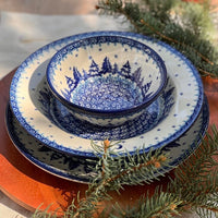 A picture of a Polish Pottery CA 5.5" Kitchen Bowl (Winter Skies) | A059-2826X as shown at PolishPotteryOutlet.com/products/5-5-kitchen-bowl-winter-skies-a059-2826x