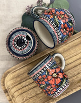 Mug, Traditional Mug, 8 oz in "Exotic Reds" by Zaklady | Y903-ART150