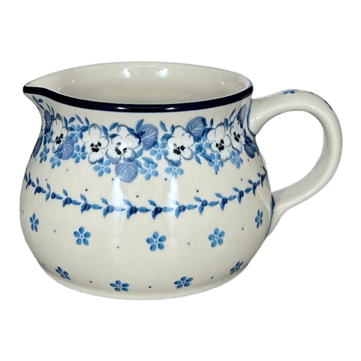 Pitcher, 30 oz in "Pansy Blues" by Ceramika Artystyczna | A008-2346X