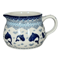 A picture of a Polish Pottery CA 30 oz. Pitcher (Koi Pond) | A008-2372X as shown at PolishPotteryOutlet.com/products/30-oz-wide-mouth-pitcher-koi-pond-a008-2372x