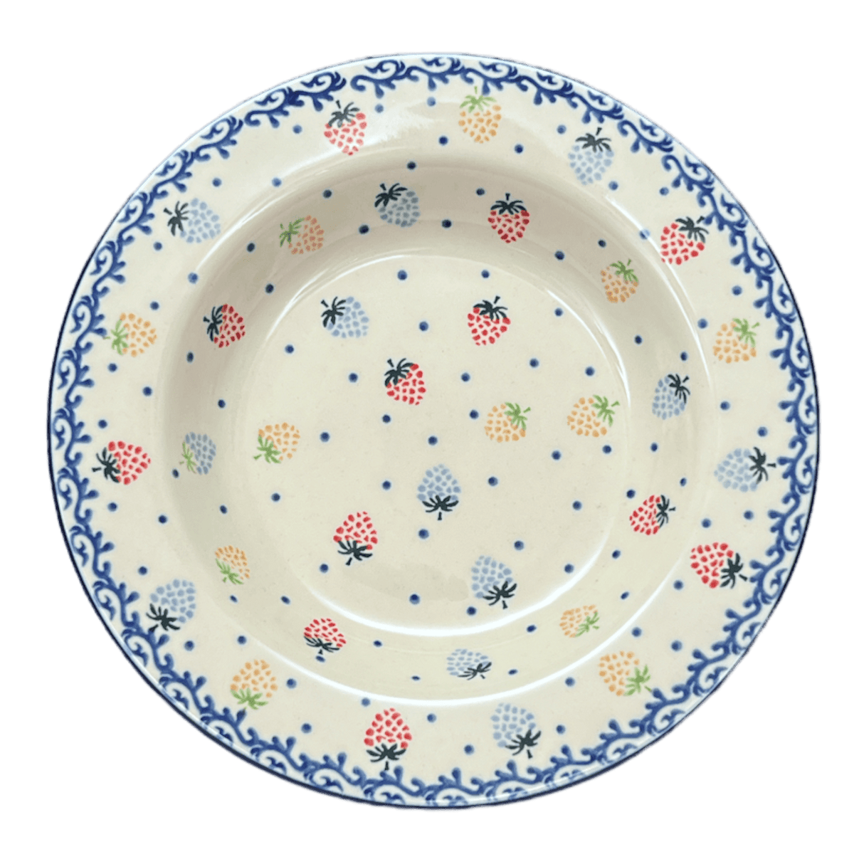 Plate, Round, Soup Plate, 9.25" in "Mixed Berries" by Ceramika Artystyczna | A014-1449X