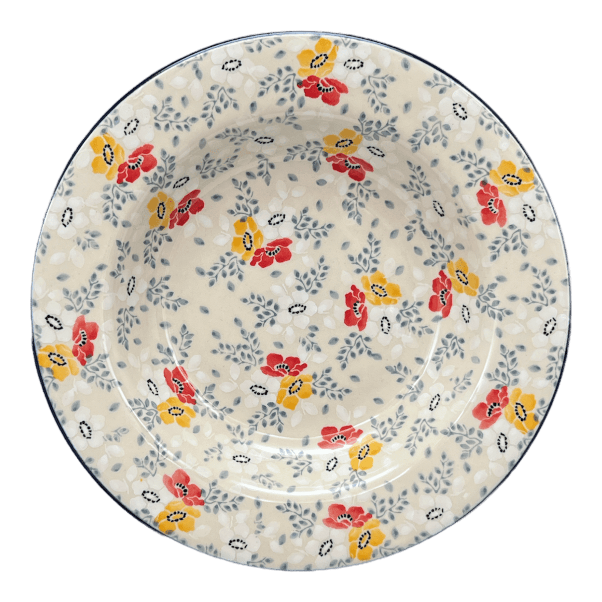 Plate, Round, Soup Plate, 9.25" in "Soft Bouquet" by Ceramika Artystyczna | A014-2378X