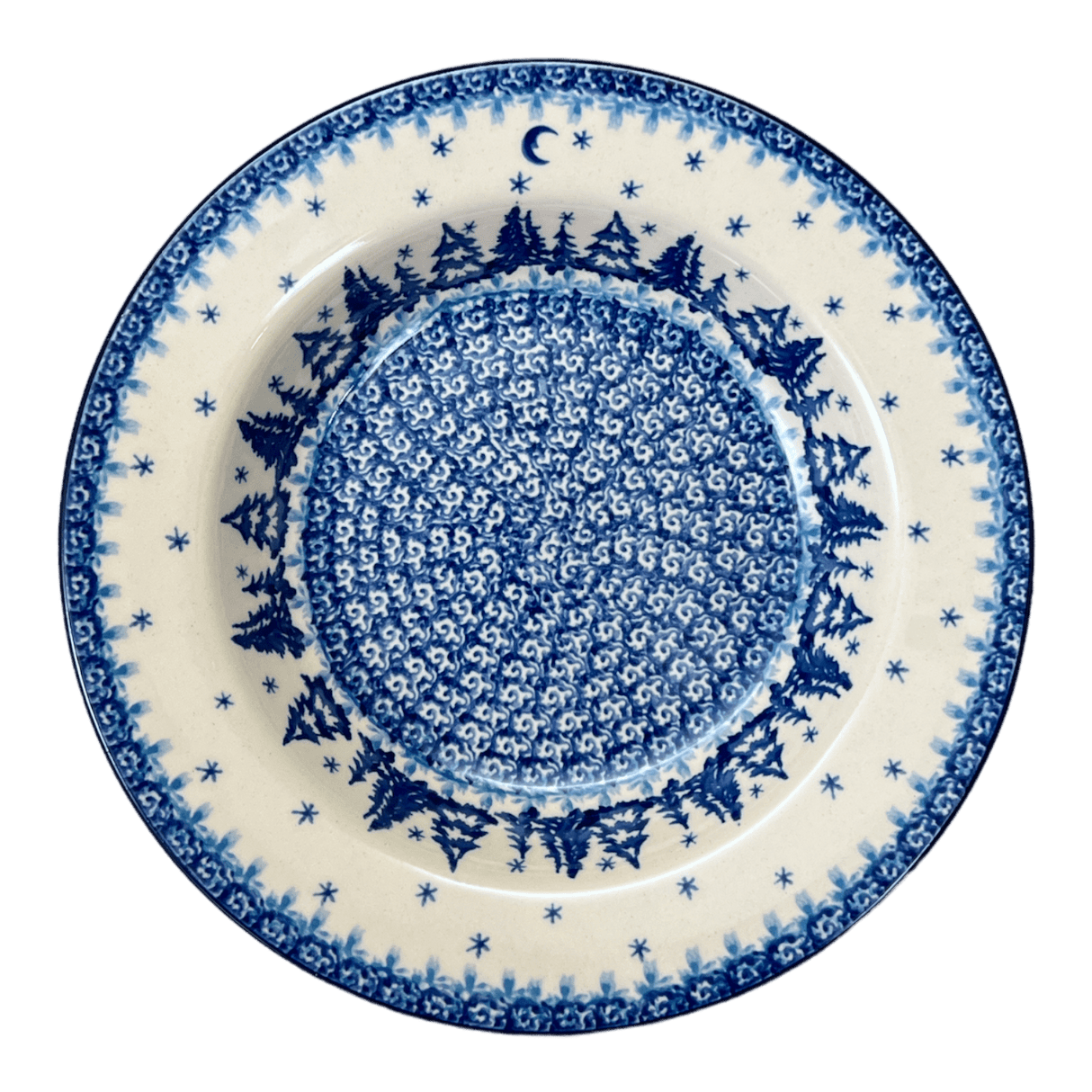 Plate, Round, Soup Plate, 9.25" in "Winter Skies" by Ceramika Artystyczna | A014-2826X