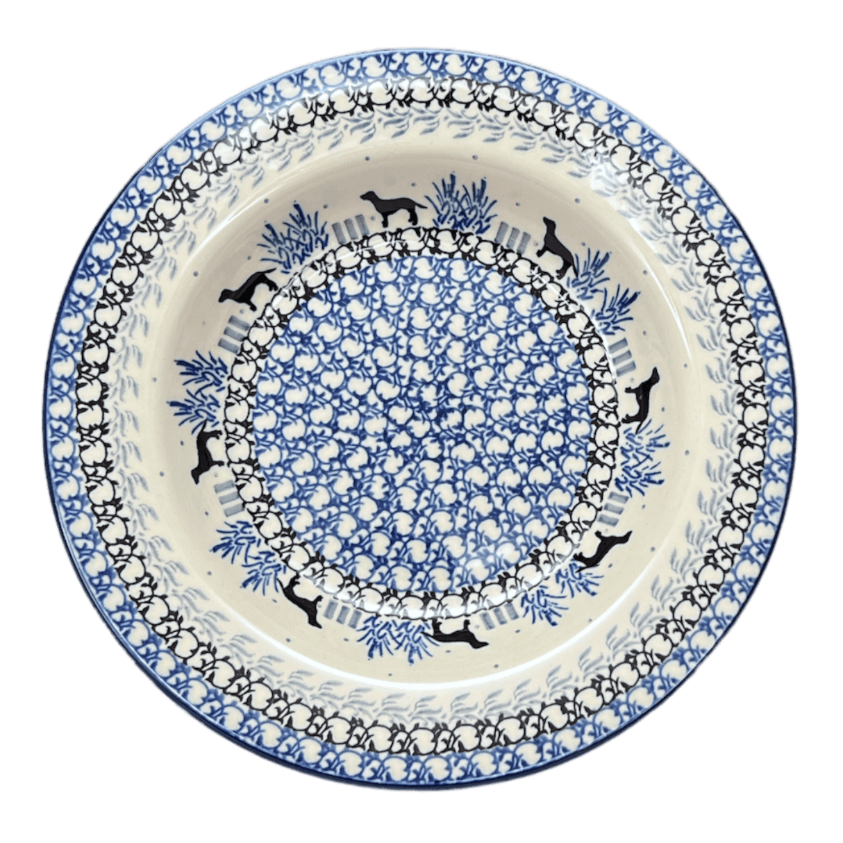 Plate, Round, Soup Plate, 9.25" in "Labrador Loop" by Ceramika Artystyczna | A014-2862X