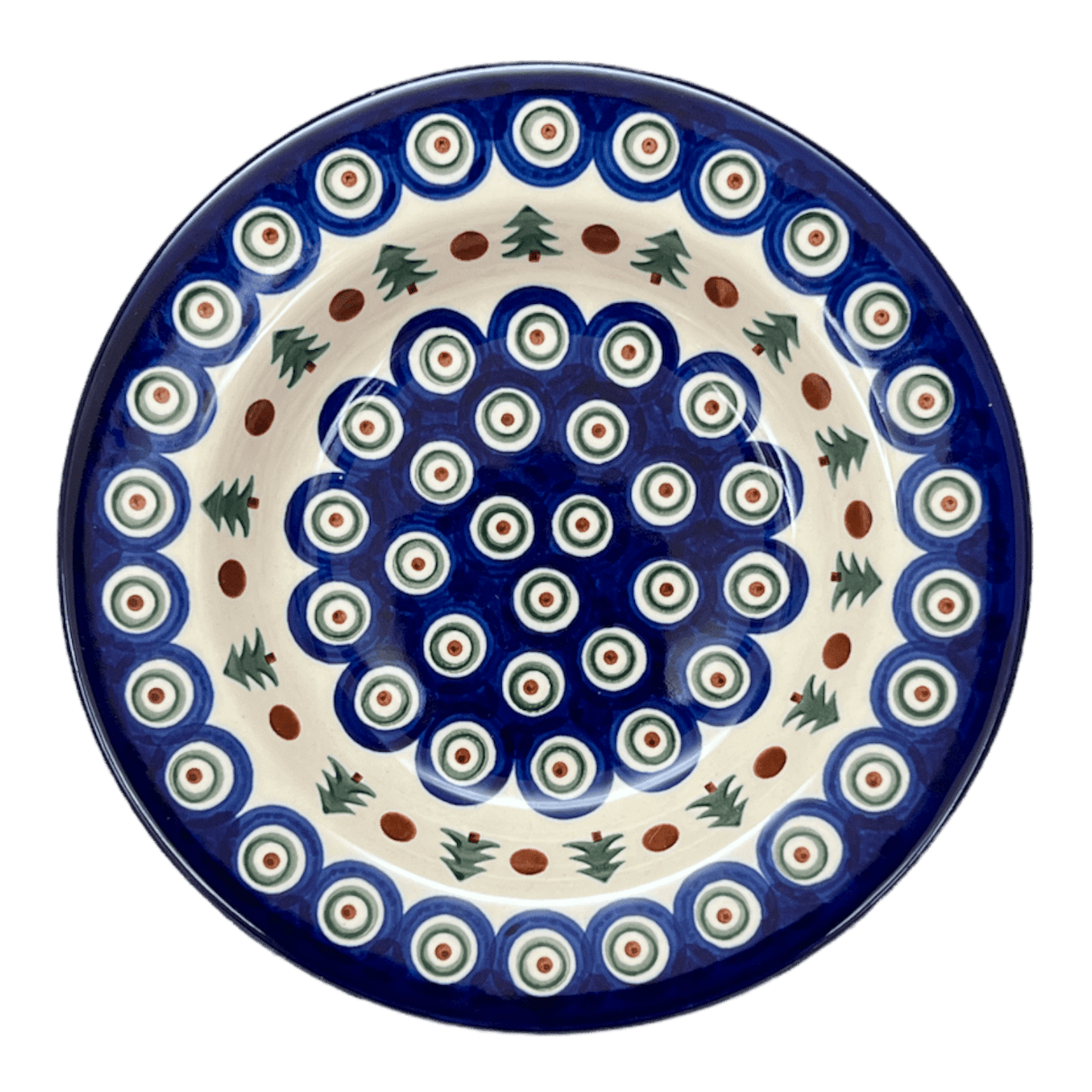 Plate, Round, Soup Plate, 9.25" in "Peacock Pine" by Ceramika Artystyczna | A014-366X