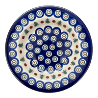 A picture of a Polish Pottery CA Soup Plate (Peacock Pine) | A014-366X as shown at PolishPotteryOutlet.com/products/9-25-soup-pasta-plate-peacock-pine-a014-366x