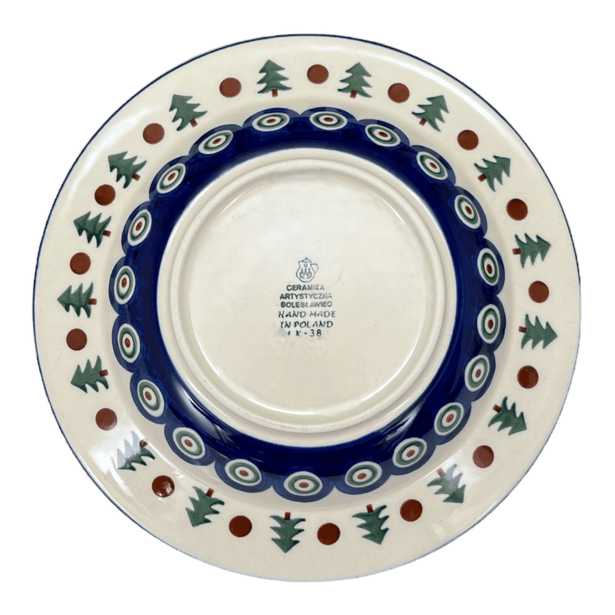 Plate, Round, Soup Plate, 9.25" in "Peacock Pine" by Ceramika Artystyczna | A014-366X