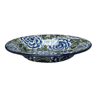 A picture of a Polish Pottery C.A. Soup Plate (Blue Dahlia) | A014-U1473 as shown at PolishPotteryOutlet.com/products/9-25-soup-pasta-plate-blue-dahlia-a014-u1473