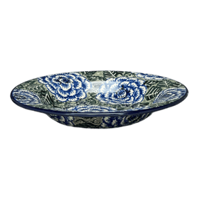 Polish Pottery C.A. Soup Plate (Blue Dahlia) | A014-U1473 Additional Image at PolishPotteryOutlet.com