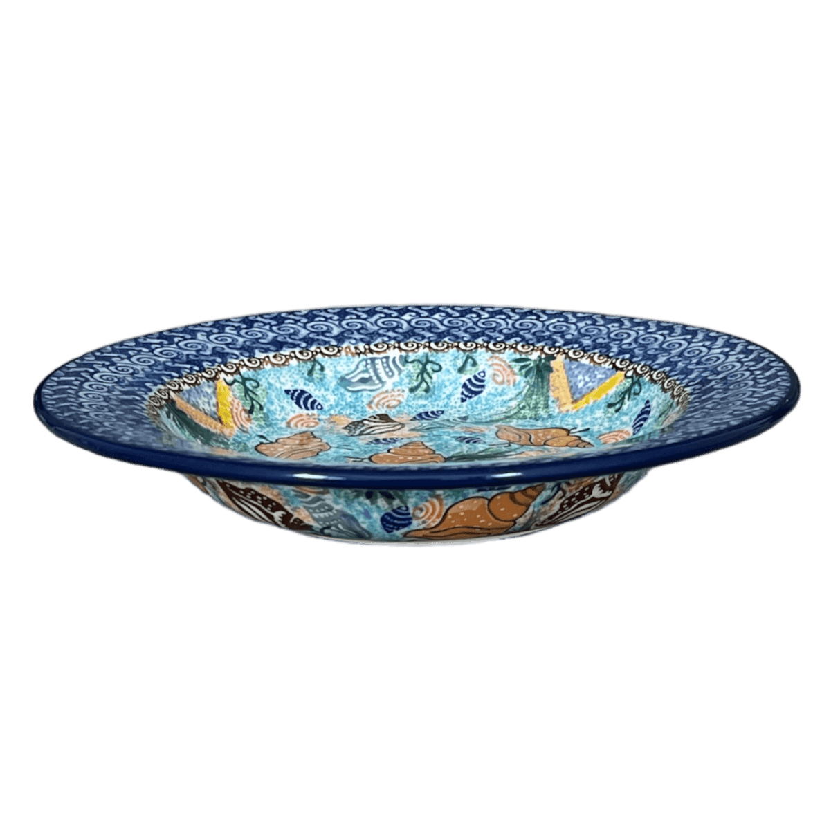 Plate, Round, Soup Plate, 9.25" in "Poseidon's Treasure" by Ceramika Artystyczna | A014-U1899