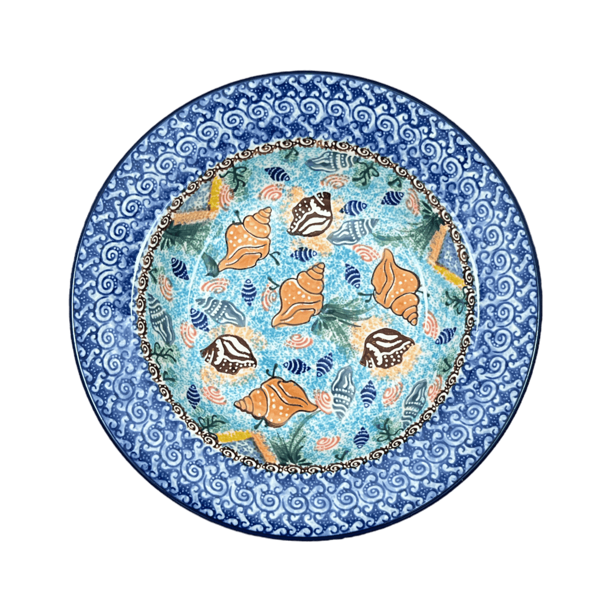 Plate, Round, Soup Plate, 9.25" in "Poseidon's Treasure" by Ceramika Artystyczna | A014-U1899