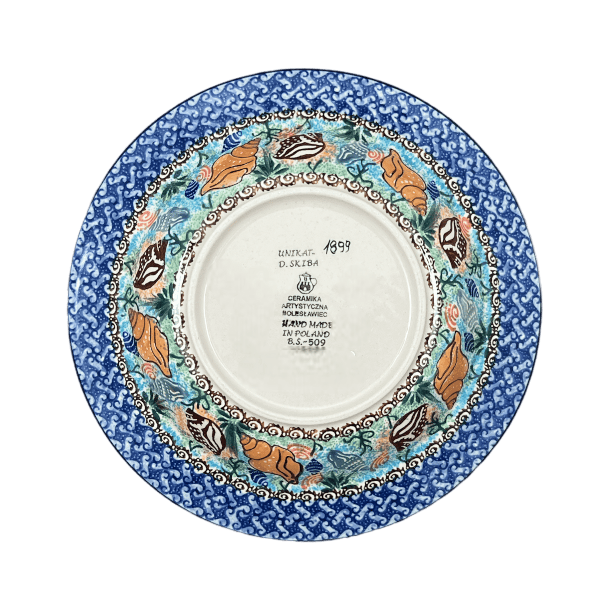 Plate, Round, Soup Plate, 9.25" in "Poseidon's Treasure" by Ceramika Artystyczna | A014-U1899