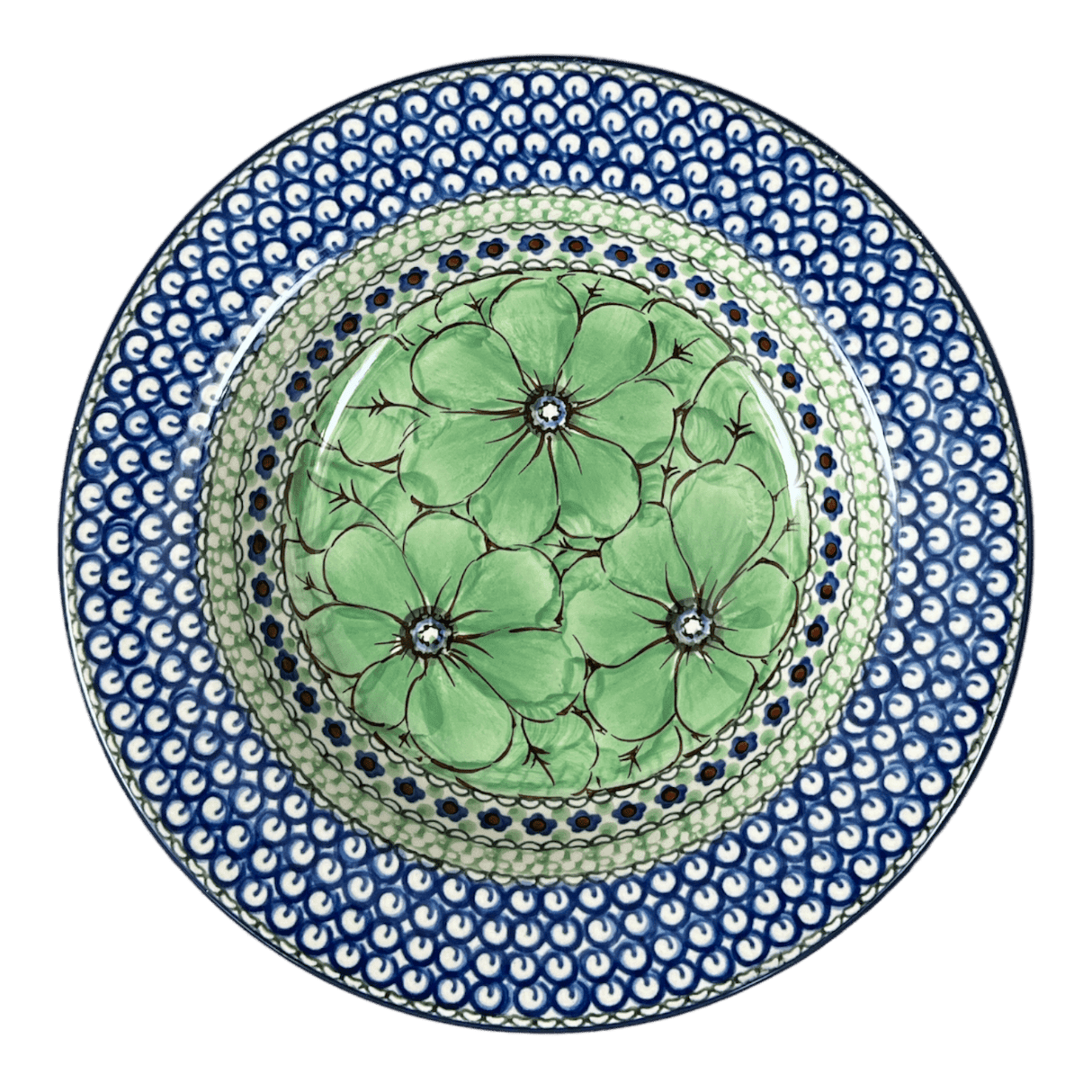 Plate, Round, Soup Plate, 9.25" in "Green Goddess" by Ceramika Artystyczna | A014-U408A