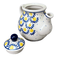 A picture of a Polish Pottery CA 10 oz. Individual Teapot (Sunny Circle) | A020-0215 as shown at PolishPotteryOutlet.com/products/10-oz-individual-teapot-sunny-circle-a020-0215