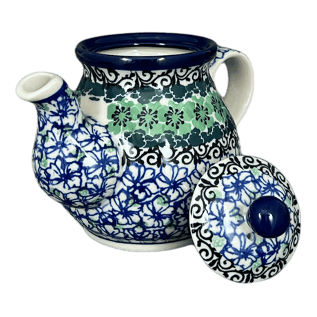 Teapot, 10 oz Individual in "Ring of Green" by Ceramika Artystyczna | A020-1479X