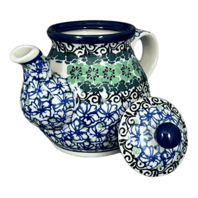 Polish Pottery C.A. 10 oz. Individual Teapot (Ring of Green) | A020-1479X Additional Image at PolishPotteryOutlet.com