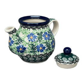 Polish Pottery C.A. 10 oz. Individual Teapot (Clematis ) | A020-1538X Additional Image at PolishPotteryOutlet.com