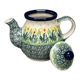 Polish Pottery CA 10 oz. Individual Teapot (Daffodils in Bloom) | A020-2122X Additional Image at PolishPotteryOutlet.com