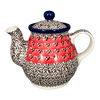 Polish Pottery CA 10 oz. Individual Teapot (Coral Fans) | A020-2199X at PolishPotteryOutlet.com
