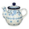 Polish Pottery C.A. 10 oz. Individual Teapot (Pansy Blues) | A020-2346X at PolishPotteryOutlet.com