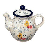 A picture of a Polish Pottery CA 10 oz. Individual Teapot (Soft Bouquet) | A020-2378X as shown at PolishPotteryOutlet.com/products/10-oz-individual-teapot-soft-bouquet-a020-2378x