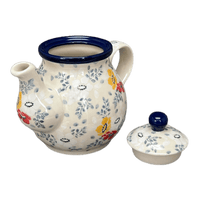 A picture of a Polish Pottery CA 10 oz. Individual Teapot (Soft Bouquet) | A020-2378X as shown at PolishPotteryOutlet.com/products/10-oz-individual-teapot-soft-bouquet-a020-2378x