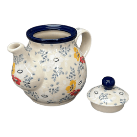 Polish Pottery C.A. 10 oz. Individual Teapot (Soft Bouquet) | A020-2378X Additional Image at PolishPotteryOutlet.com