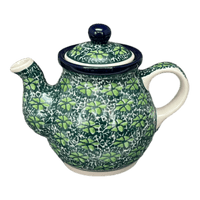 A picture of a Polish Pottery CA 10 oz. Individual Teapot (Pride of Ireland) | A020-2461X as shown at PolishPotteryOutlet.com/products/10-oz-individual-teapot-pride-of-ireland-a020-2461x