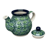 A picture of a Polish Pottery CA 10 oz. Individual Teapot (Pride of Ireland) | A020-2461X as shown at PolishPotteryOutlet.com/products/10-oz-individual-teapot-pride-of-ireland-a020-2461x