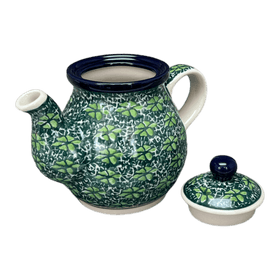Polish Pottery C.A. 10 oz. Individual Teapot (Pride of Ireland) | A020-2461X Additional Image at PolishPotteryOutlet.com