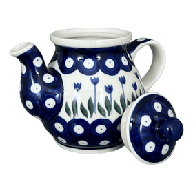 Polish Pottery CA 10 oz. Individual Teapot (Tulip Dot) | A020-377Z Additional Image at PolishPotteryOutlet.com