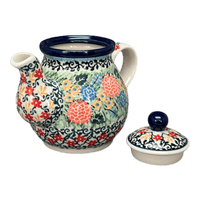 A picture of a Polish Pottery CA 10 oz. Individual Teapot (Garden Trellis) | A020-U2123 as shown at PolishPotteryOutlet.com/products/10-oz-individual-teapot-garden-trellis-a020-u2123